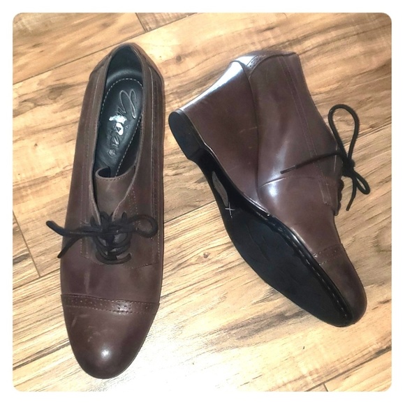 Crown Shoes - Crown by Børn 'Daci' Wedge Oxfordborn leather